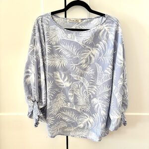 Vine & Love Palm Print Blouse